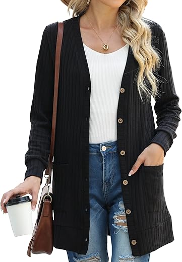 Lightweight Ribbed Knit Women’s C...