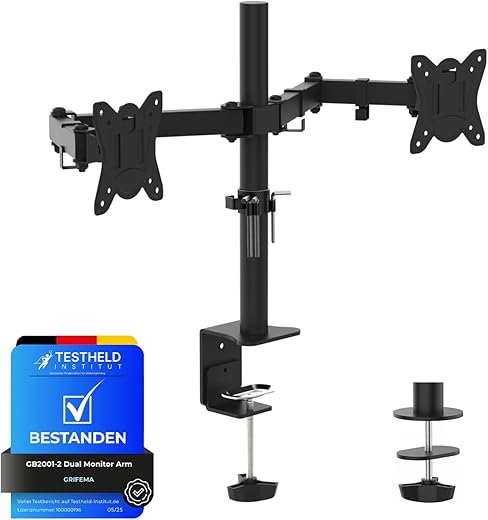 Adjustable Dual Monitor Arm for 13-32