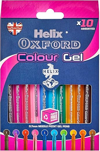 Helix Oxford Assorted Colour Gel Pens &...