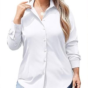 IN'VOLAND Plus Size Button Down Shirt