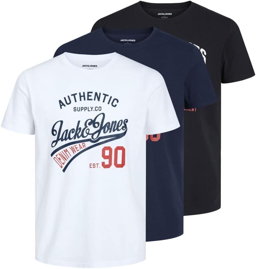 JACK & JONES Men’s 3 Pack Cr...