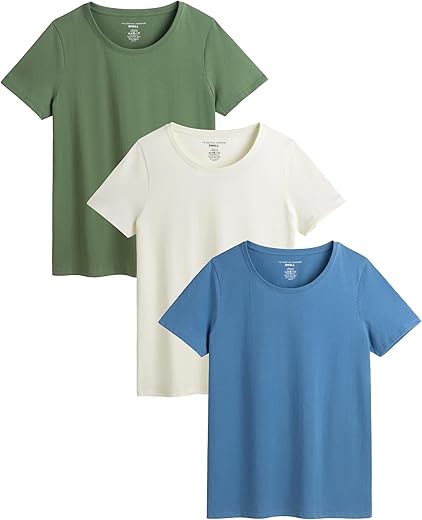 Women’s 3-Pack Soft Cotton Crew N...