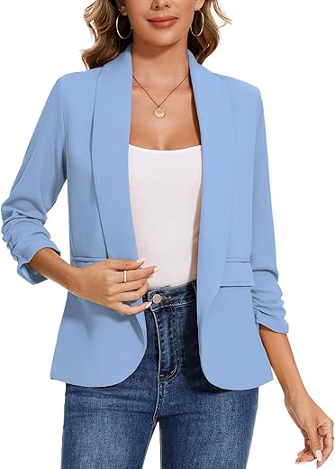 LADI TREND Women’s Ruched Sleeve ...