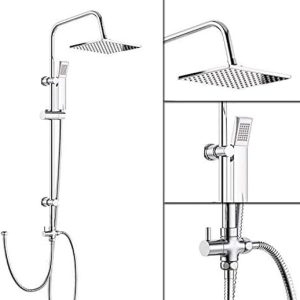 Modern Chrome Riser Rail Shower Kit