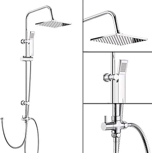 Modern Chrome Shower Head Kit with Rise...