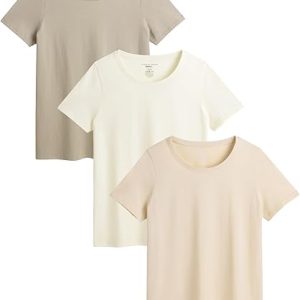 Multicolour 3-Pack Ladies Cotton T-Shirts