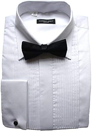 Pleated Poly-Cotton Dress Shirt with Fo...