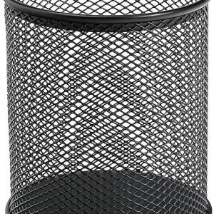 Q-Connect Metal Pen Cup - Black