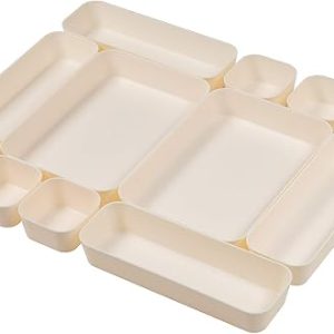 Set of 12 Beige Drawer Organizers