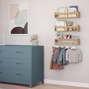 Set of 3 White Nursery Shelves