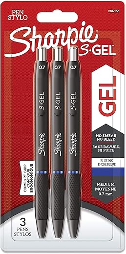 Sharpie S-Gel Blue Gel Pens – Med...