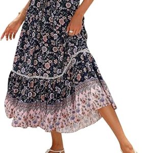 SotRong Summer Boho Midi Skirt