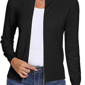 Stylish Lightweight Zip Up Cardigan for Women