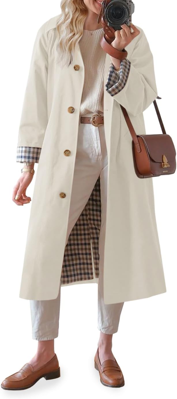 Women’s Oversized Long Trench Coa...