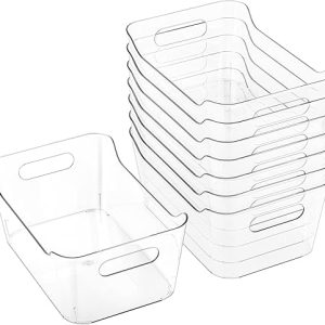 Tiawudi 8 Pack Plastic Storage Bins