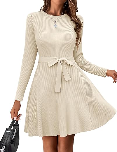 Casual A-Line Knitted Jumper Dress for ...