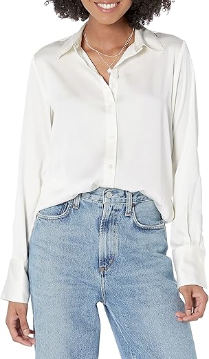 Women’s Regular-Fit Satin Button ...