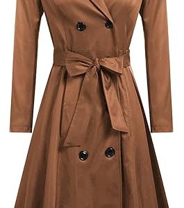 Zeagoo Women's Double-Breasted Trench Coat