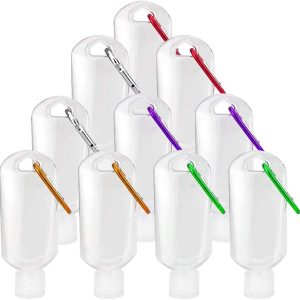 10PCS 50ml Refillable Travel Bottles with Clips