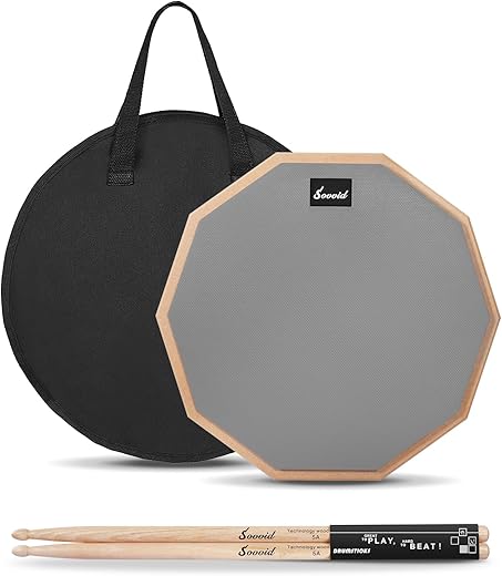 12″ Double-Sided Drum Pad with 5A...