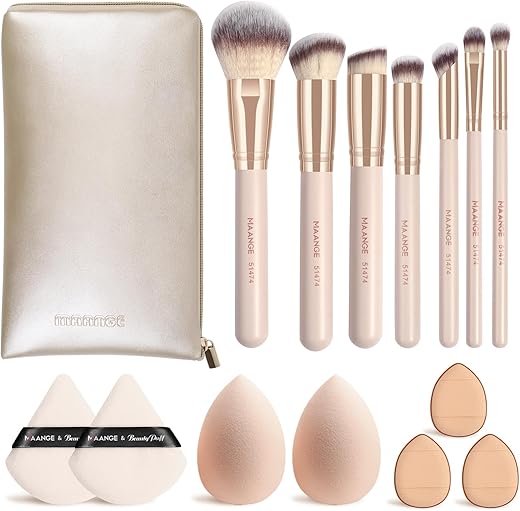 Premium 15-Piece Kabuki Makeup Brush Se...
