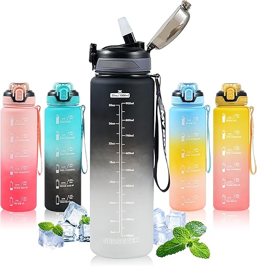 1L BPA-Free Water Bottle with Straw �...