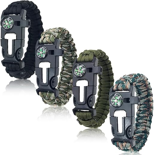 5-in-1 Paracord Survival Bracelets Set ...