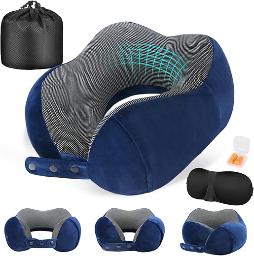 Ergonomic Memory Foam Travel Neck Pillo...