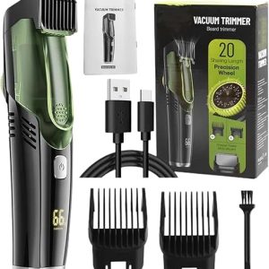 Adjustable Waterproof Vacuum Beard Trimmer