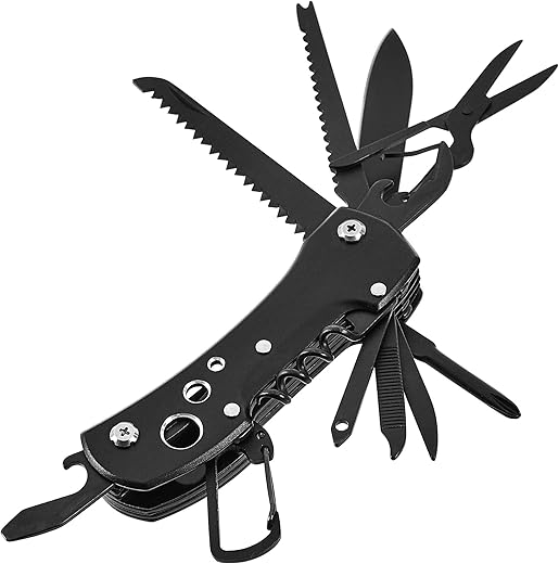 15-in-1 Black Multitool Pocket Knife wi...