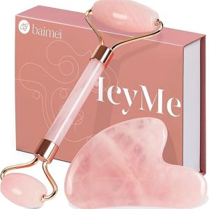 BAIMEI Rose Quartz Gua Sha & Roller Set
