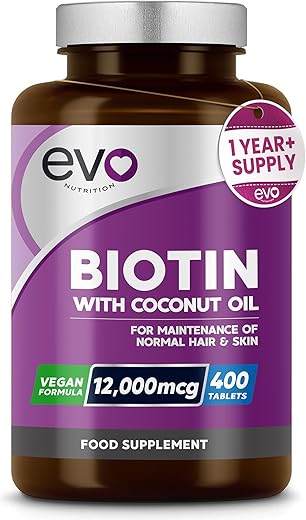 EVO Nutrition Biotin Hair Growth 12,000...