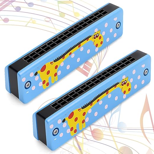 Blue Giraffe Wooden Harmonica Set for K...