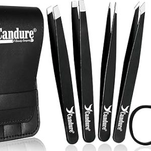 Candure 5 Piece Tweezers Set for Grooming