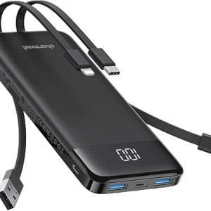 Charmast 10000mAh Power Bank with 4 Cables