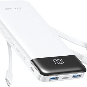 Charmast 10000mAh Power Bank with Cables