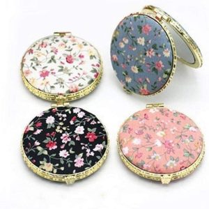 Compact Retro Floral Handbag Makeup Mirror