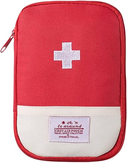 Compact Red First Aid Kit Bag for Trave...