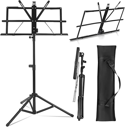 Adjustable Foldable Music Stand with Ca...