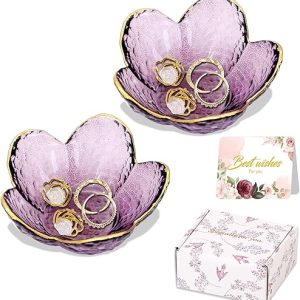 Decorative Flower Trinket Dish Set