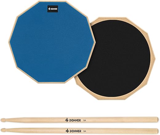 Donner 12″ Dual-Sided Drum Practi...