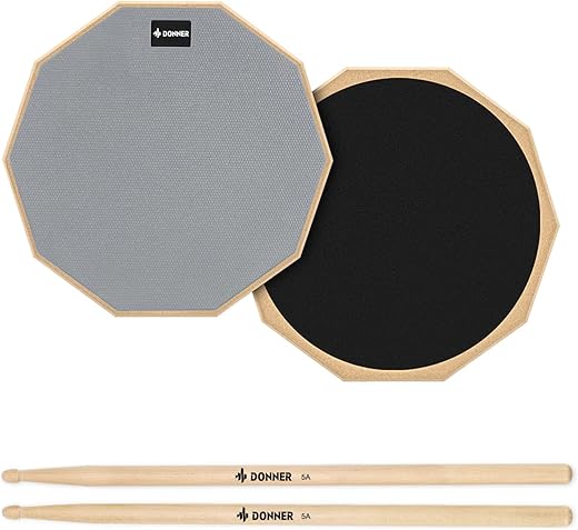 Donner 12″ Dual-Sided Drum Practi...