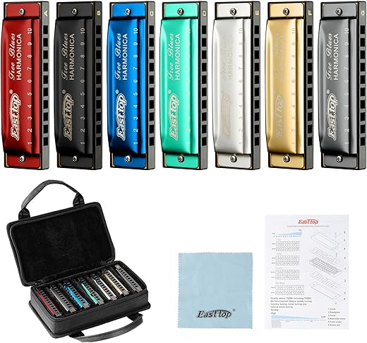 7-Piece Diatonic Harmonica Set in A-G K...