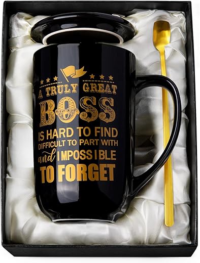 Elegant 18oz Black Ceramic Boss Mug ...