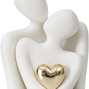 Elegant Ceramic Couple Hugging Figurine