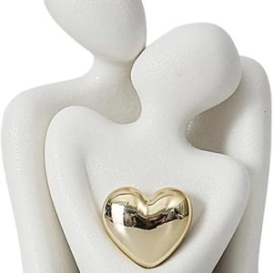 Elegant Ceramic Couple Statue for Home Decor