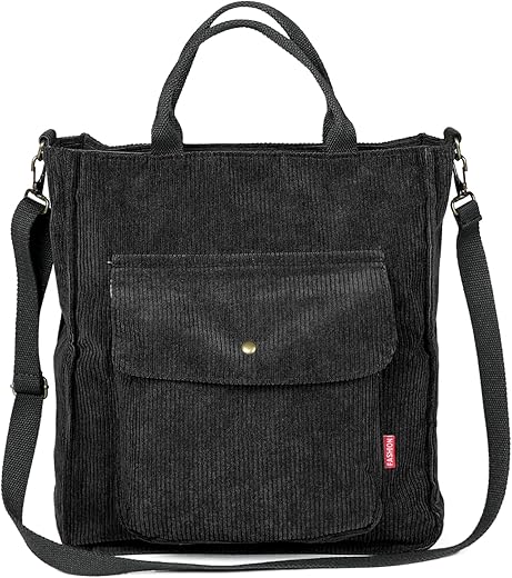 Corduroy Crossbody Tote Bag for Women &...