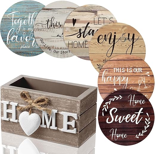 Wooden Heart Coasters Set of 6 – ...