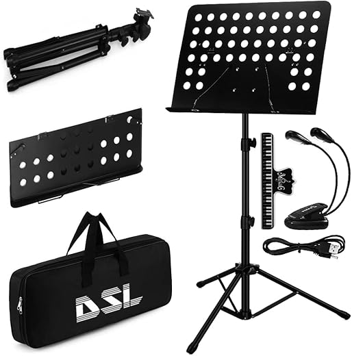 Foldable Metal Music Stand with Carryin...