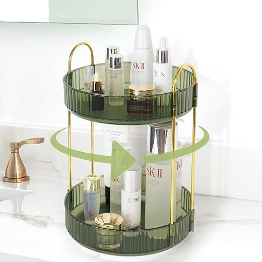 Gem Green Rotating Makeup Organizer